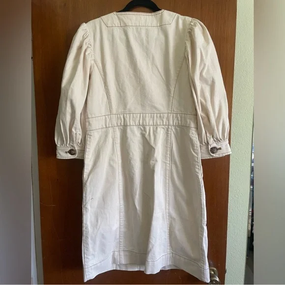 Tory Burch Cream Button-Down Midi Dress - Picture 4 of 6